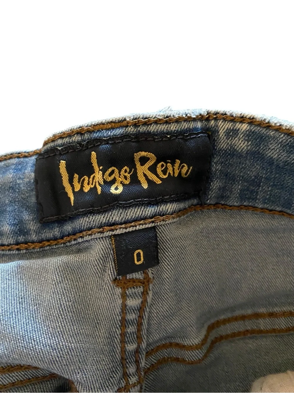 Indigo Rein Light Blue Distressed Button-Fly cut off Jean Shorts micro
